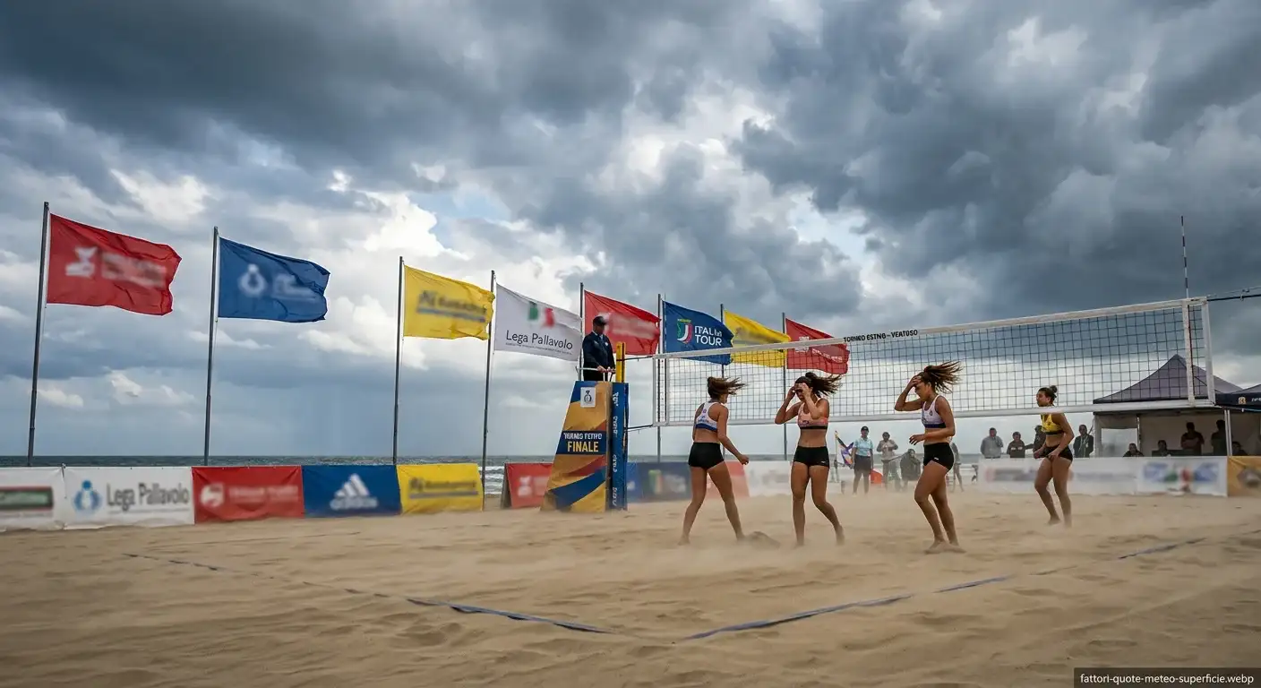 Fattori che influenzano le quote beach volley come meteo e superficie