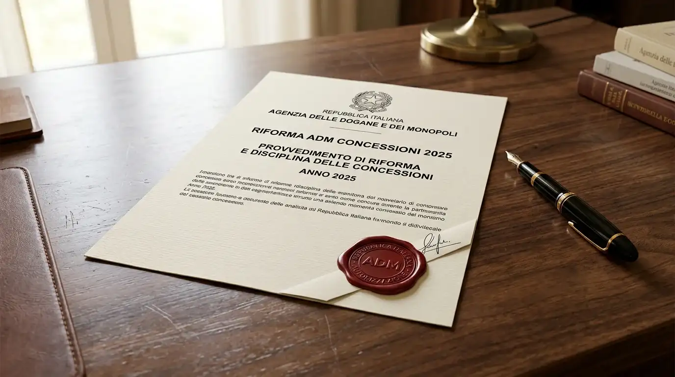 Documento ufficiale con sigillo ADM che rappresenta le nuove concessioni per le scommesse sportive