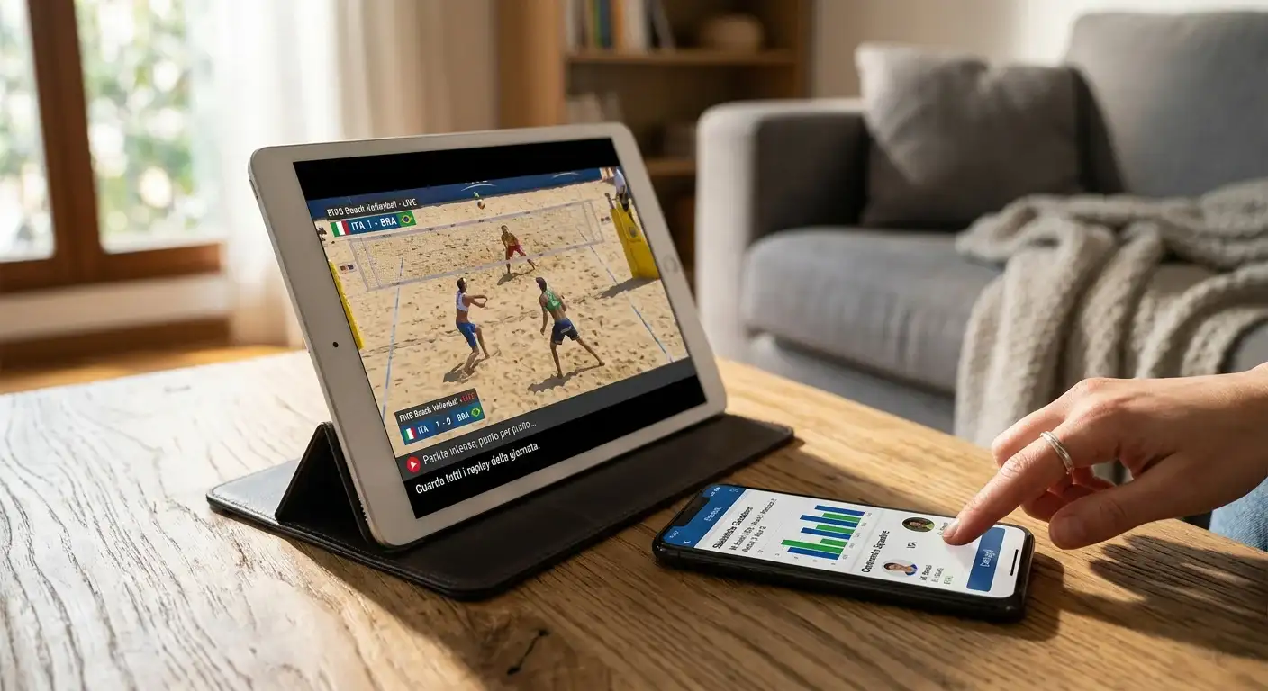 Streaming VBTV e dati statistici live per scommesse beach volley
