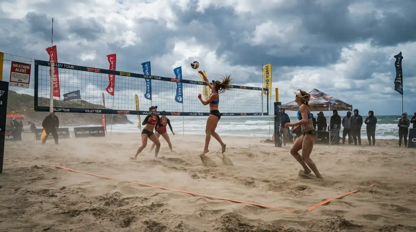Fattori meteo come vento e sabbia che influenzano le scommesse beach volley